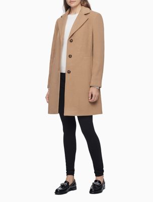 calvin klein women's classic cashmere wool blend coat