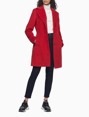 calvin klein notch lapel coat