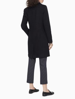 Solid Notch Lapel 3-Button Walker Coat | Calvin Klein® USA