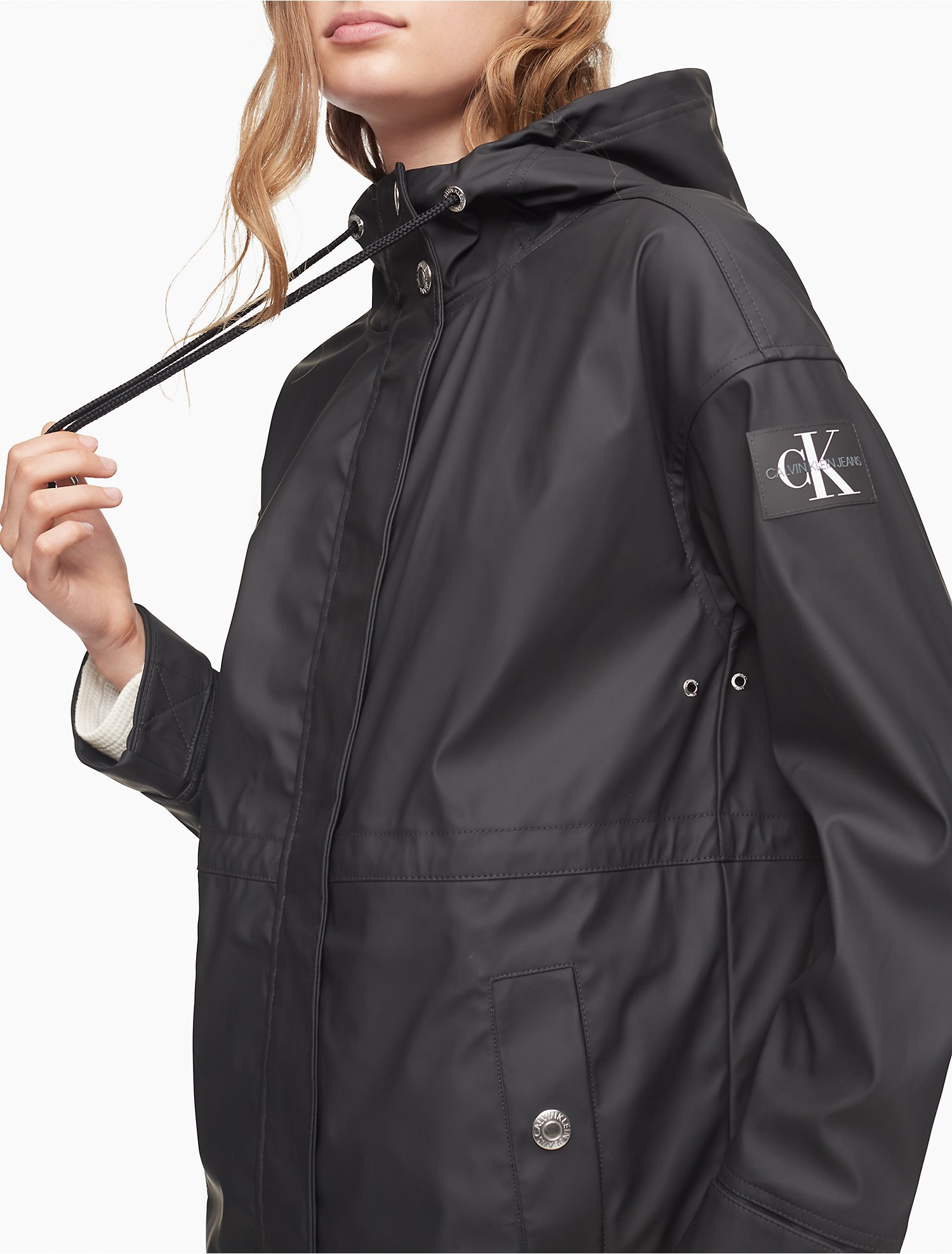 Long Sleeve Hooded Raincoat | Calvin Klein® USA
