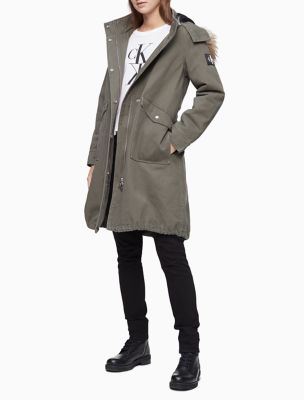 calvin klein down hooded walker jacket