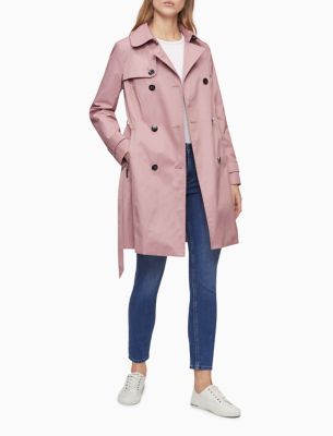 calvin klein classic hooded trench coat