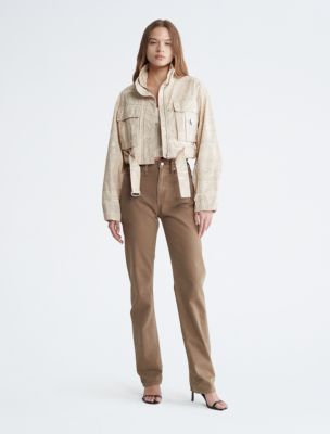 Cropped Belted Utility Jacket