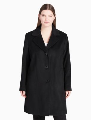 calvin klein women's classic cashmere wool blend coat