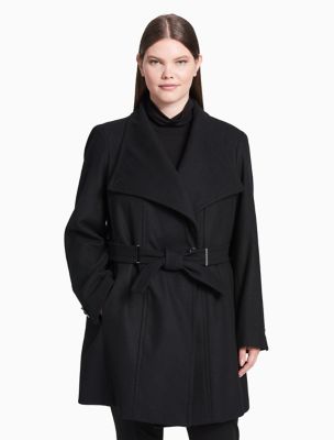 plus size belted coat