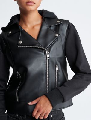 Calvin klein clearance women's leather jacket