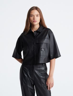 Calvin klein sale leather shirt