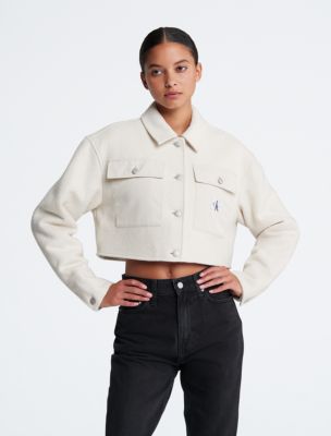 Boucle Cropped Trucker Jacket Calvin Klein USA