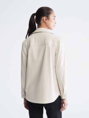 Faux Leather Shirt Jacket | Calvin Klein® Canada