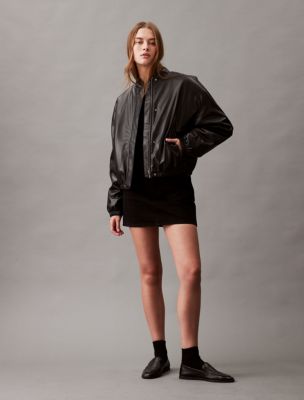 Faux Leather Bomber Jacket | Calvin Klein® USA