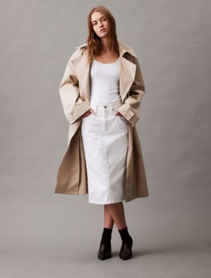 Essential Trench Coat, White Pepper