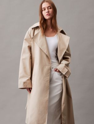 Essential Trench Coat, White Pepper