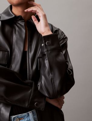 Faux Leather Shirt Jacket | Calvin Klein® USA
