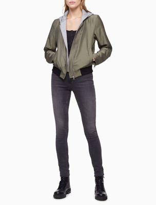 calvin klein satin bomber jacket