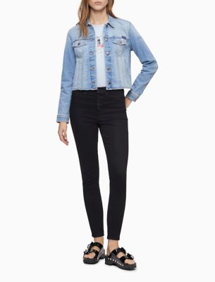 calvin klein jeans women's trucker jacket