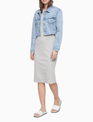Light Wash Oversized Raw Hem Denim Jacket, Venice