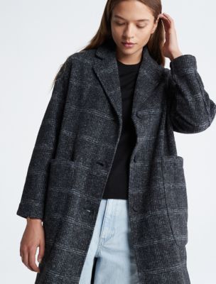 Plaid Drop Shoulder Coat