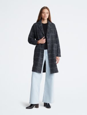 Plaid Drop Shoulder Coat | Calvin Klein® USA