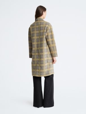 Calvin klein deals plaid coat