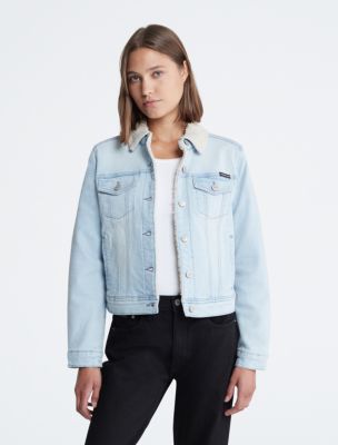 Calvin klein hotsell white jean jacket