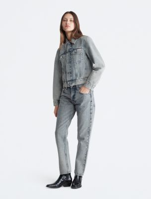 Calvin klein women's store denim trucker jacket