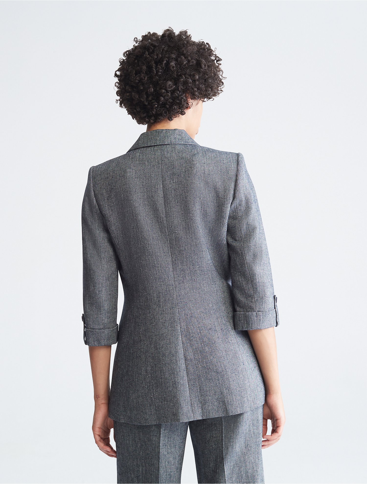 Herringbone Single Button Suit Jacket | Calvin Klein® USA