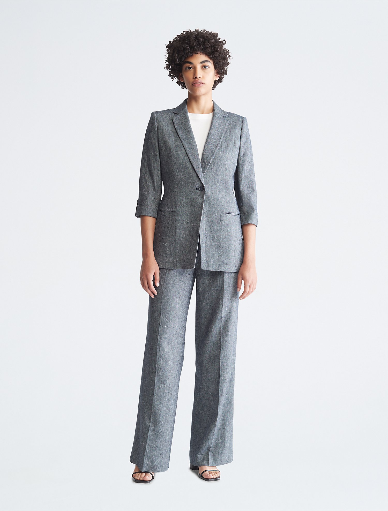 Herringbone Single Button Suit Jacket | Calvin Klein® USA