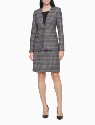 calvin klein glen plaid blazer