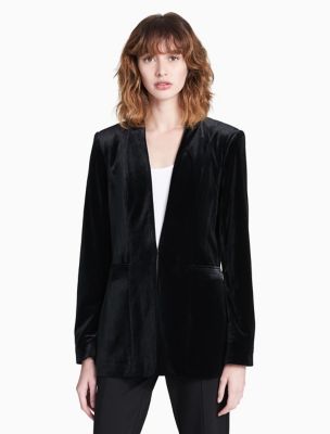 calvin klein velvet jacket womens