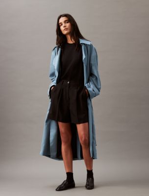 Relaxed Trench Coat, Blue Beam