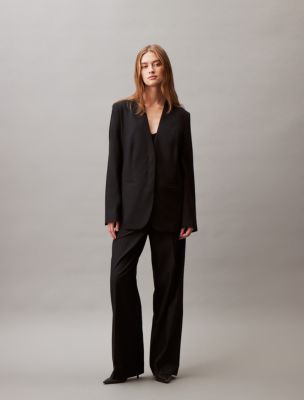 Black Women's Pants Suit Set With Blazer, Black Classic Women's Suit Set, Black  Blazer Trouser Suit for Women 