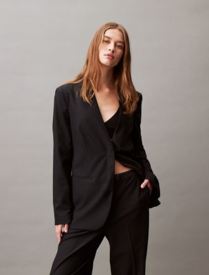 Black Flared Pants Suit Set With Blazer, Black Classic Women's Suit Set,  Black Blazer Trouser Suit for Women 