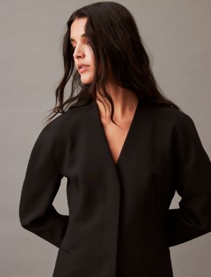 Structured Stretch Blazer, Black Beauty