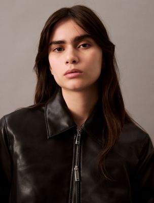 Faux Leather Zip Biker Jacket | Calvin Klein