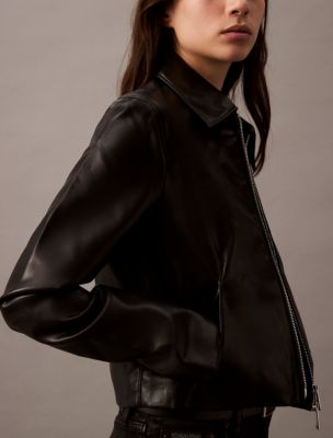 Faux Leather Zip Biker Jacket | Calvin Klein