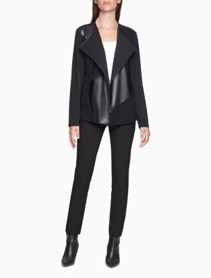 calvin klein open front moto jacket