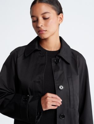 Calvin klein black on sale trench coat womens