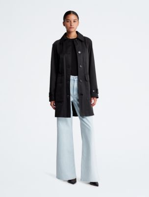 Calvin klein black women's on sale coat