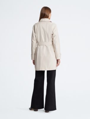 Trench Button-Down Coat, Sand