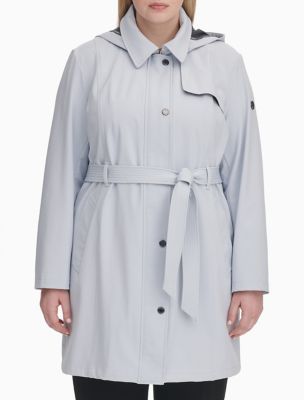 calvin klein classic hooded trench coat