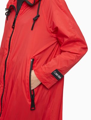 calvin klein red raincoat