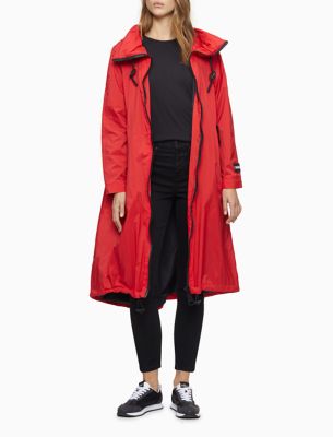 calvin klein hooded raincoat