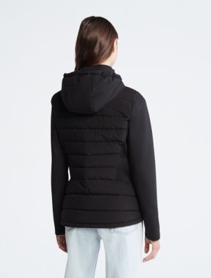 Calvin Klein MIX MEDIA QUILT JACKET HOOD - Summer jacket - black 