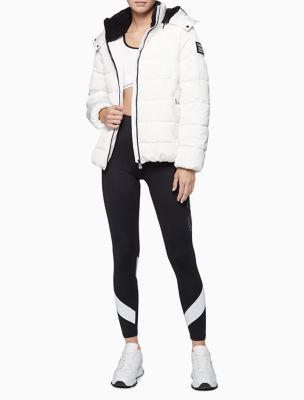 calvin klein jeans puffer jacket with logo patch