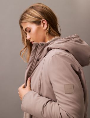 Calvin klein men's short parka with sherpa hood clearance