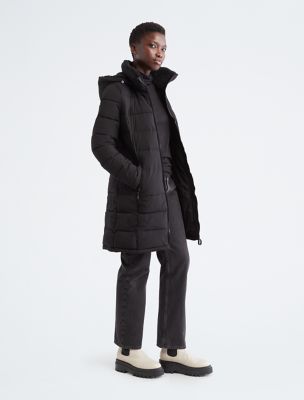 Calvin klein down on sale hooded walker jacket