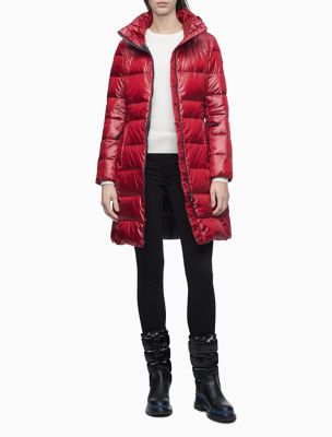 calvin klein long puffer jacket