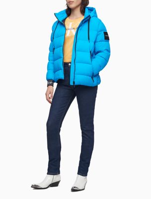 calvin klein hooded puffer jacket