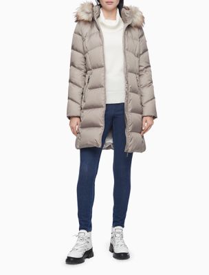 calvin klein jeans long line padded jacket