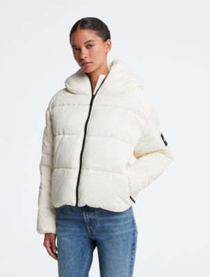 Calvin klein boxy logo puffer jacket on sale